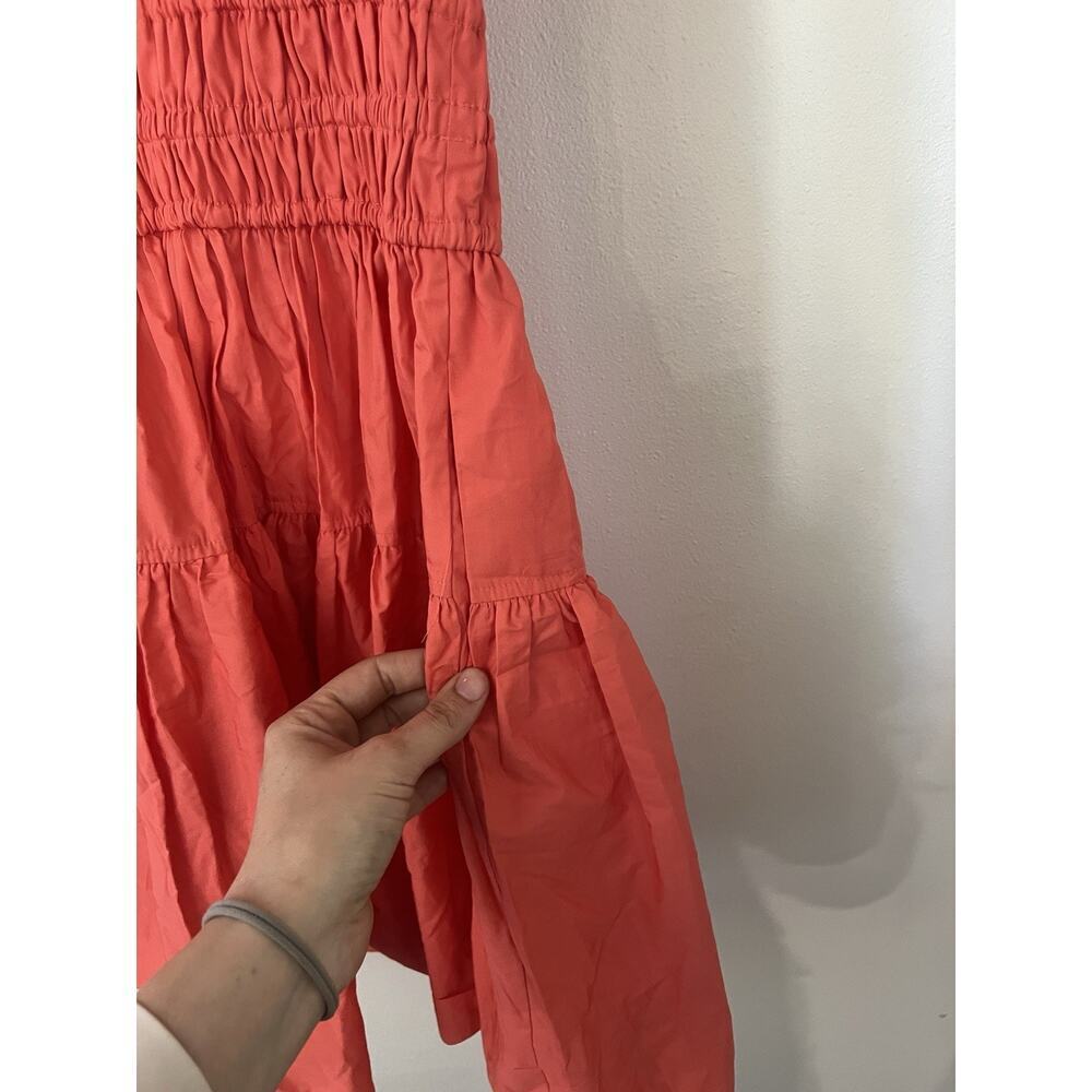 Derek Lam 10 Crosby Tora Tie waist Mini Dress Orange Coral NWTA Tiered V Neck 2 - Picture 6 of 12